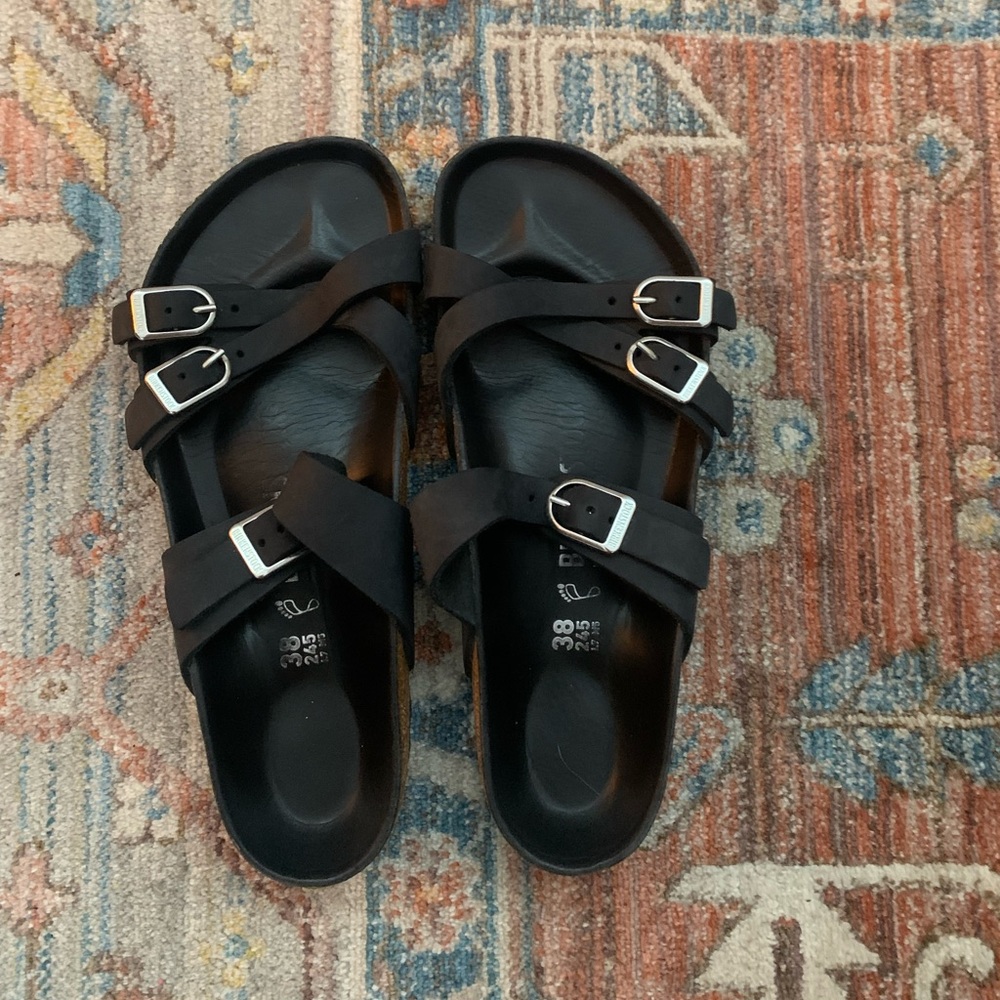 Birkenstock Women’s Oiled Leather slide Sandals